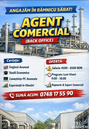 Agent Comercial Back Office - lb engleza Avansat