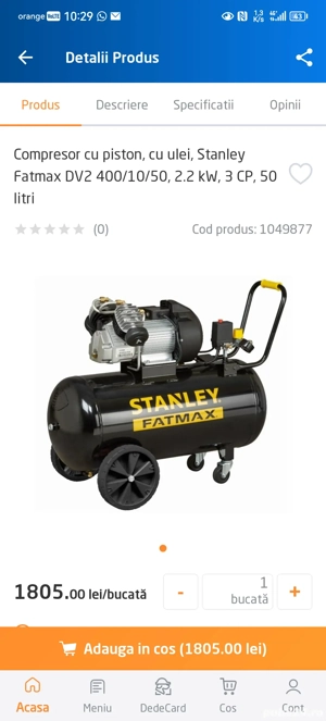 Compresor STANLEY nou  - imagine 2