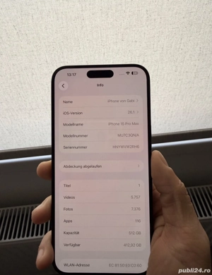 IPhone 15 pro Max black Titanium 512 GB - imagine 3