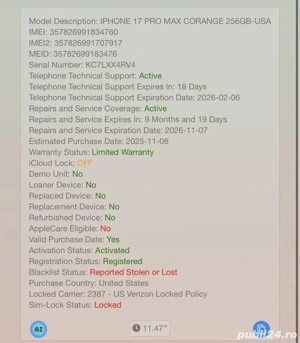 Vand iphone 17 pro max 3000 de lei urgent 