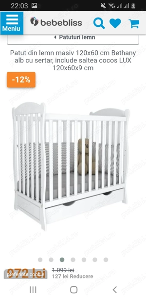 Patut copii+ saltea cocos