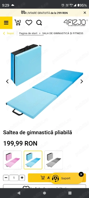 Saltea gimnastica medicala, 180 cm