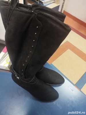 Cizme lungi dama, piele intoarsa sintetica, marimea 40-41