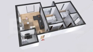 Apartament 3 camere, 71 mp, decomandat Zona 22 Decembrie 1989