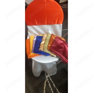 Huse albe pentru scaue - huse colorate pentru scaune - fete albe pentru mese