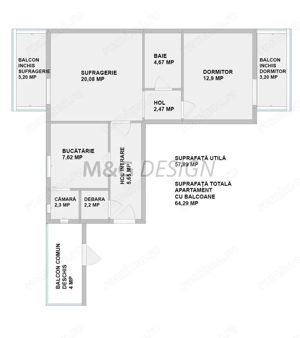 2 camere decomandat Bucovina  58 mp utili  centrala proprie - imagine 16