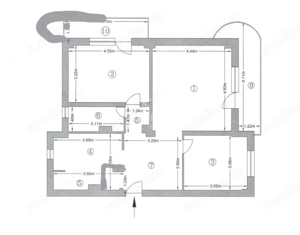 Apartament 3 camere, hol patrat, 2 balcoane,etaj intermediar, Unirii - imagine 3