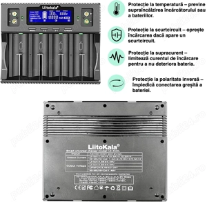 Incarcator LiitoKala Lii D4XL  4 sloturi LCD Li-Ion  NiMH  LiFePO4 - imagine 2