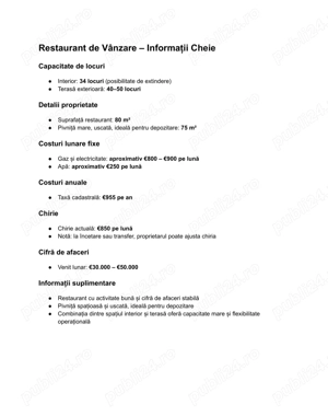 Restaurant de vânzare în Belgia pentru mai multe detalii contactați-ne la numărul  