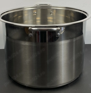Oala inox 22 litri cu capac pentru gatit volum mare - imagine 4