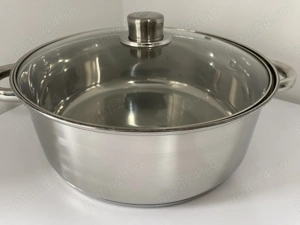 Cratita inox 9.1 litri cu capac de sticla pentru gatit zilnic