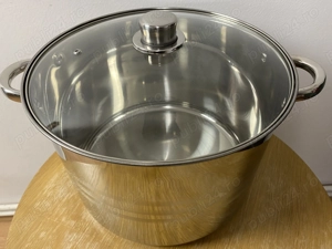 Oala inox 13.5 litri cu capac de sticla pentru gatit practic