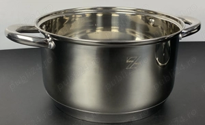 Oala inox 6.4 litri cu capac de sticla pentru gatit zilnic