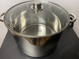 Oala inox 11 litri cu capac de sticla pentru gatit zilnic