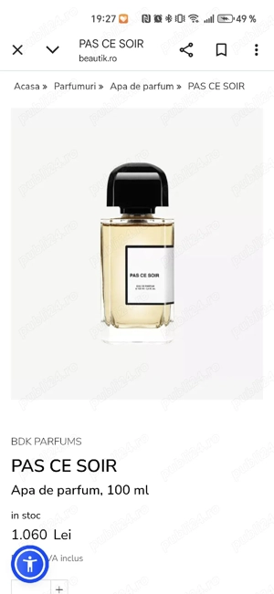 Parfum sigilat BDK Pas ce Soir 100 ml 