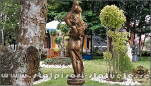 Statuetă Venus cu părul lung, arămiu patinat, model S71. - imagine 5