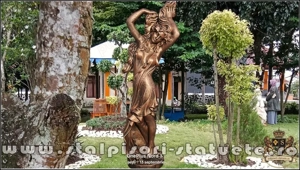 Statuetă Venus cu părul lung, arămiu patinat, model S71. - imagine 2