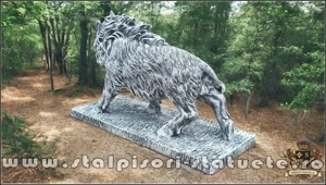 Statuetă porc mistreț, gri patinat, model S81. - imagine 4