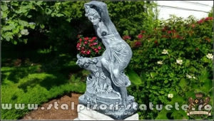 Statuetă jardinieră flori, gri patinat, model J12. - imagine 3