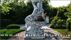 Statuetă jardinieră flori, gri patinat, model J12. - imagine 5