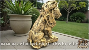 Statuetă leu în șezut, auriu patinat, model S46. - imagine 4