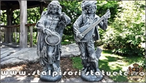 Set statuete muzicanți, gri patinat, model S69.