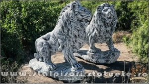 Set statuete lei gigant, gri antichizat, model S66. - imagine 2