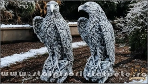 Statuete vulturi, acvile, șoimi, uliu, gri antichizat, model S82. - imagine 2