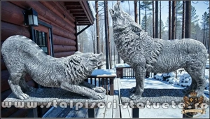 Set pereche lupi mari, gri antichizat, model S95-S96.