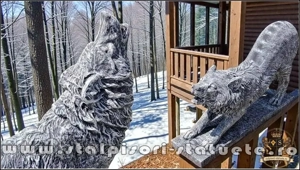 Set pereche lupi mari, gri antichizat, model S95-S96. - imagine 4