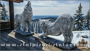 Set pereche lupi mari, gri antichizat, model S95-S96. - imagine 3