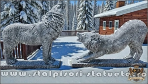 Set pereche lupi mari, gri antichizat, model S95-S96. - imagine 2