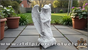 Statuetă îngeraș,, alb marmorat, model S59. - imagine 3