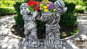 Statuetă pitic trol cu vază, din beton, model S58. - imagine 4