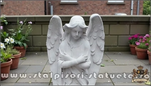 Statuetă îngeraș,, alb marmorat, model S59. - imagine 5