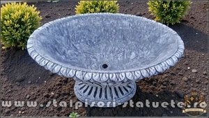 Vază mare, ornament stejar, gri antichizat, model V5. - imagine 2