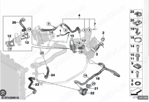 Conducta apa BMW  la racitorul de ulei termoflot motor B47  X4 G02 și 5 G30 cod 11538518749 - imagine 2