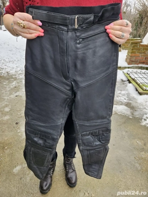 pantaloni motociclist din piele - imagine 4