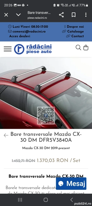 bare portbagaj mazda cx30 originale - imagine 3