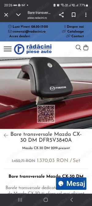 bare portbagaj mazda cx30 originale - imagine 2