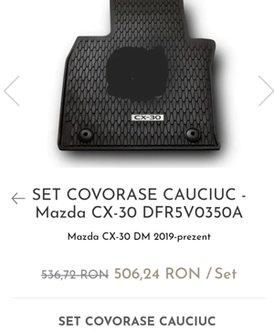 covorase cauciuc originale mazda cx 30 