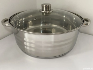 Cratita inox 5.8 litri cu capac de sticla pentru gatit zilnic