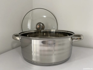 Cratita inox 4.5 litri cu capac de sticla pentru gatit zilnic