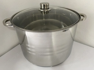 Oala inox 7 litri cu capac de sticla pentru gatit zilnic