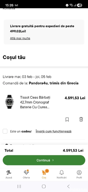 Vând ceas Tissot original fara cutie 