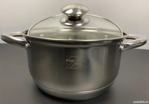 Cratita inox 2.6 litri cu capac de sticla pentru gatit rapid