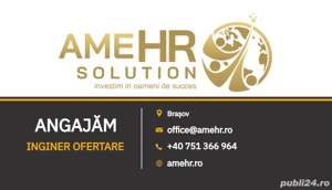 Angajăm Inginer Ofertare   Brașov