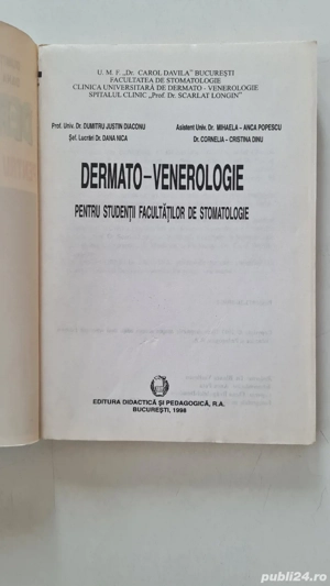 Dermato-venerologie pentru studentii facultatilor de stomatologie Dumitru Justin Diaconu 1998 - imagine 4