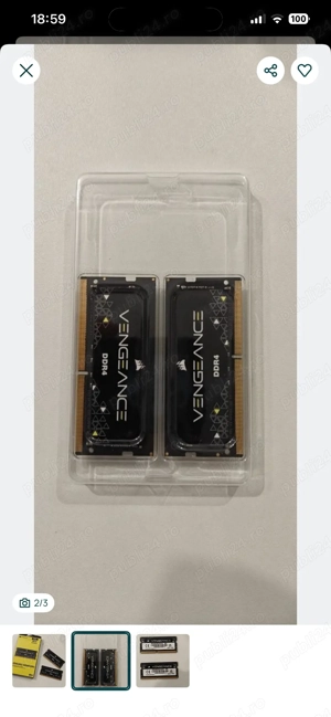 Kit Memorie Ram Corsair Vengeance ddr4 2666Mhz Laptop Sodimm 2 x 16GB