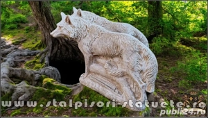 Statuetă animal lup, galben antichizat, model S78. - imagine 3